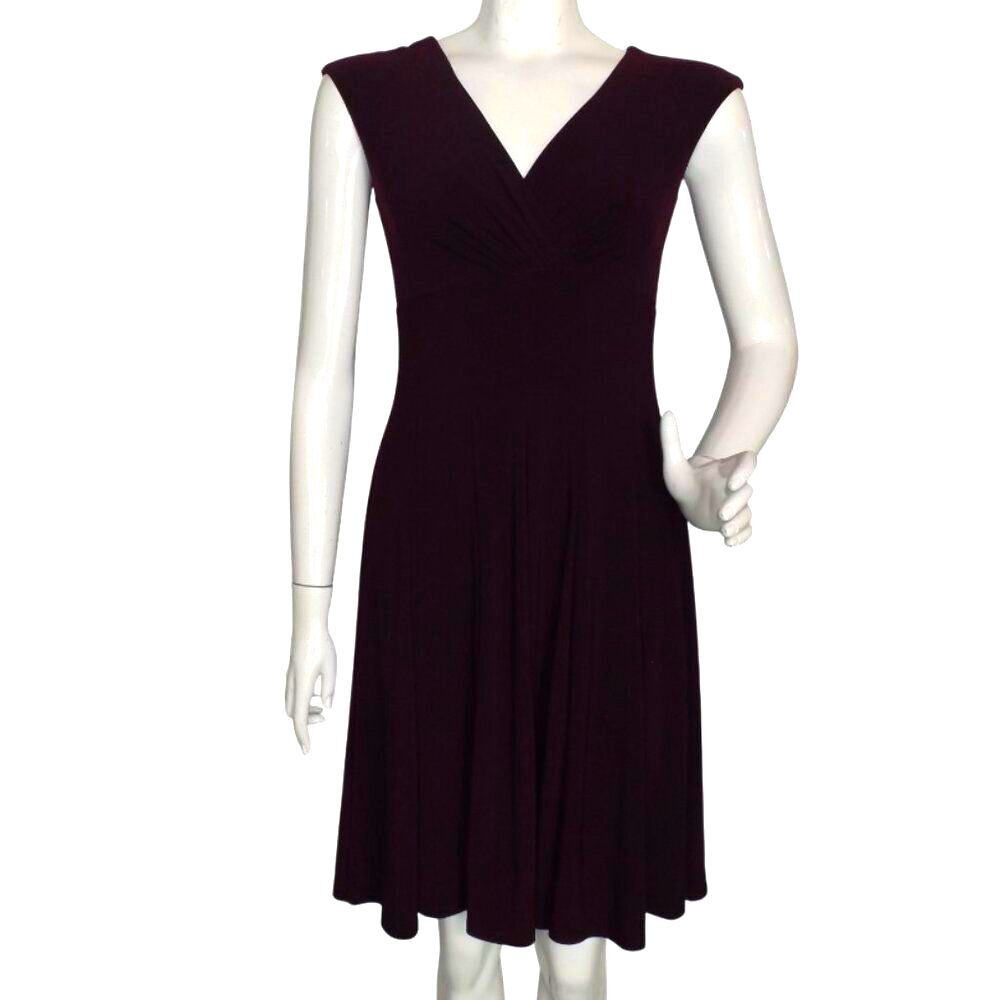LAUREN RALPH LAUREN Dress, 4, Purple, Sleeveless, Surplice V-neck,  Empire waist